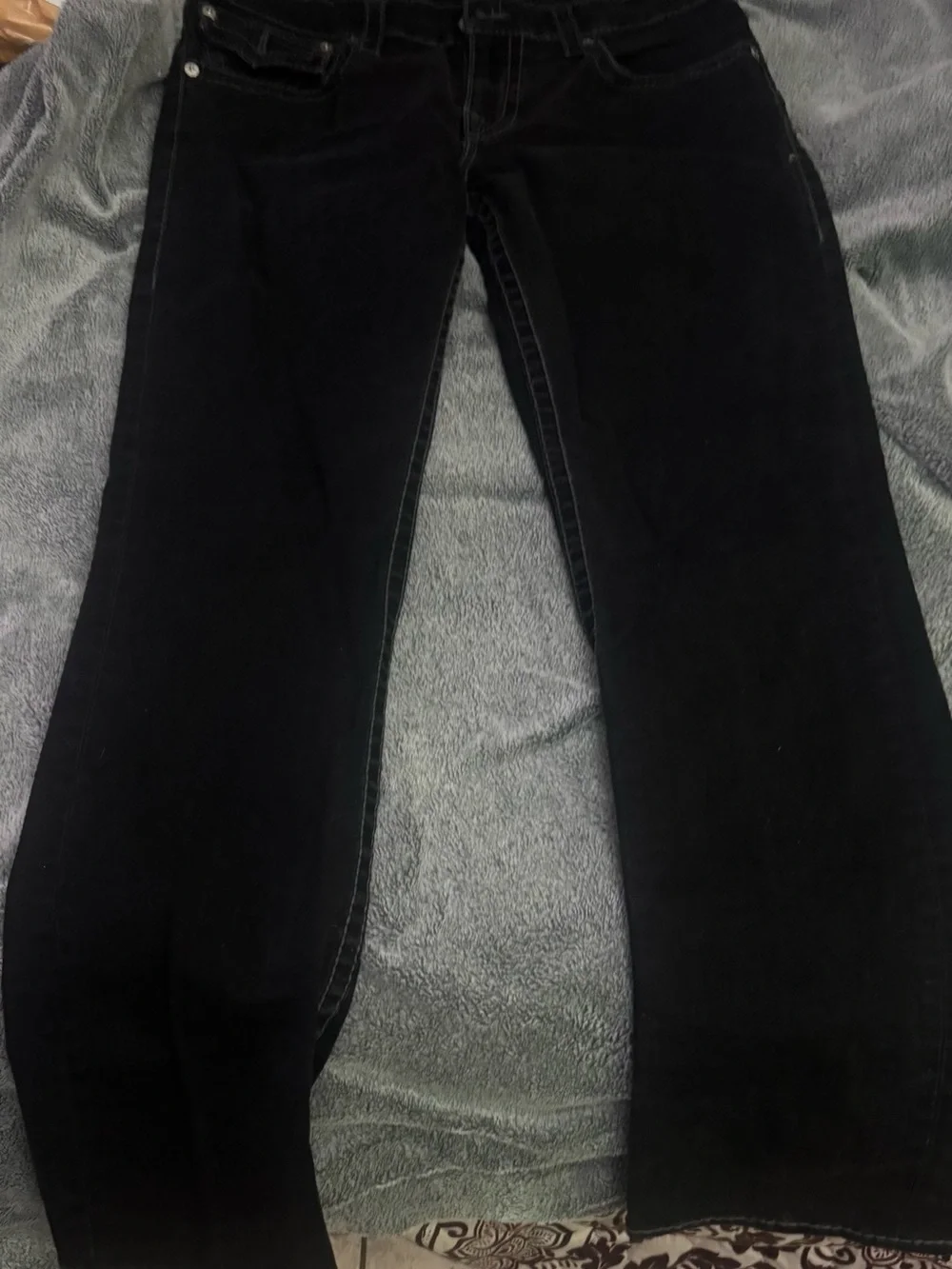 True religion men’s black straight leg  jeans